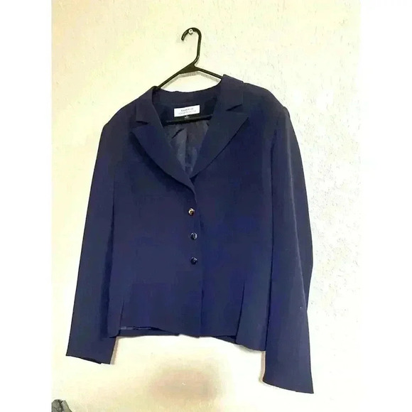 Tahari Arthur S Levine SZ 16 Blazer Jacket Coat Navy Blue Career Business - Picture 3 of 8